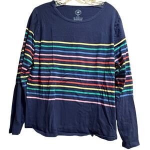 The Striped Sheep Navy & Multicolored Striped Long Sleeve - XL